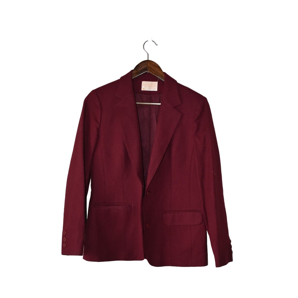 Pendleton Burgundy Wool Blazer